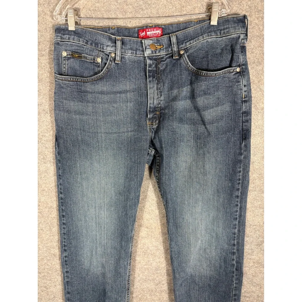 Lee Premium Select Regular Fit Straight Leg Men's Blue Denim‎ Jeans 38x30
